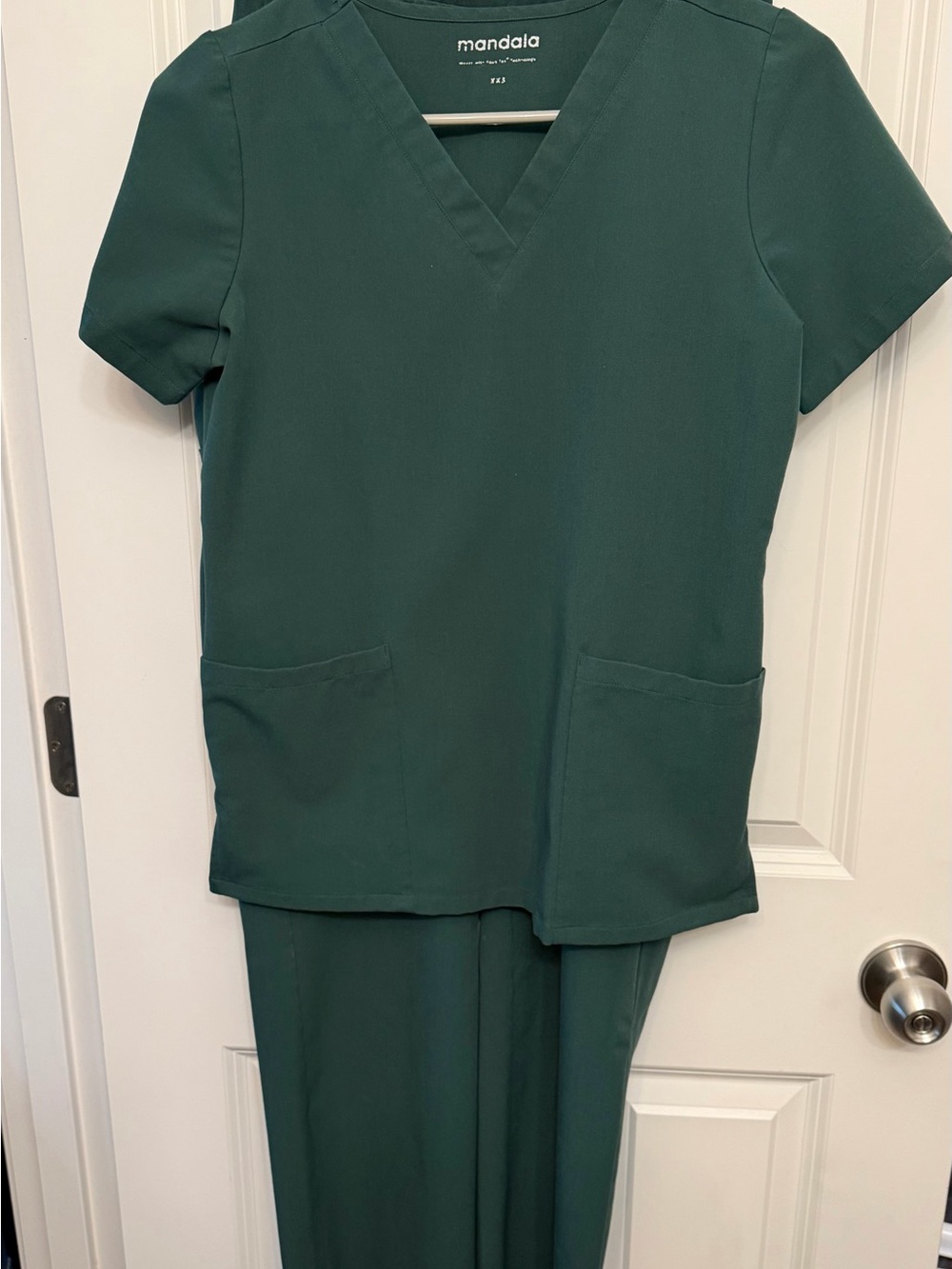 Mandala Women's Dark Green Two-Piece Pajama Scrub Set